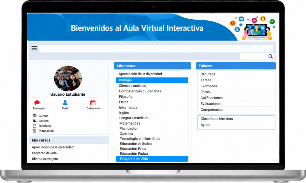 Ecosistema educativo para preescolar, media y técnica — ejemplo del producto